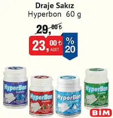HYPERBON DRAJE SAKIZ 60 G fiyat ve kampanya bilgisi